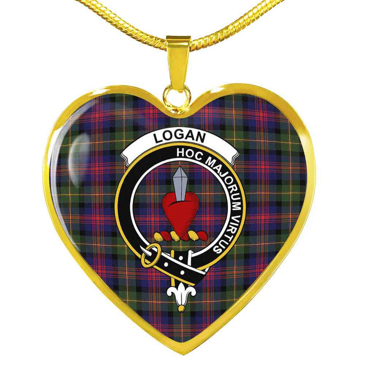 Scottish Logan Clan Crest Tartan Necklace Heart Tartan Plaid 2