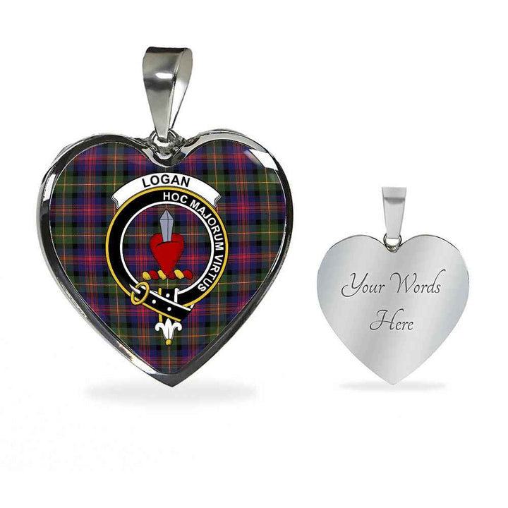 Scottish Logan Clan Crest Tartan Necklace Heart Tartan Plaid 3