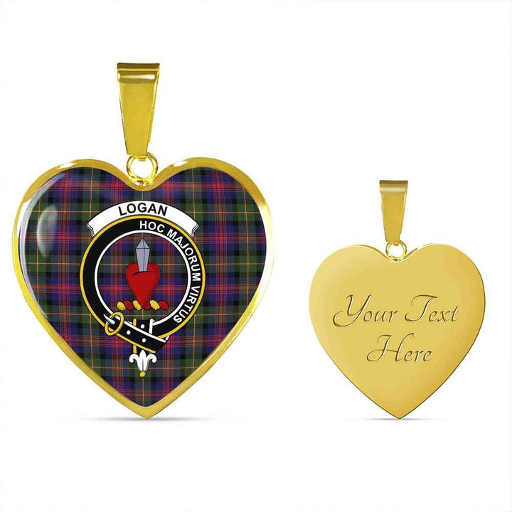 Scottish Logan Clan Crest Tartan Necklace Heart Tartan Plaid 4