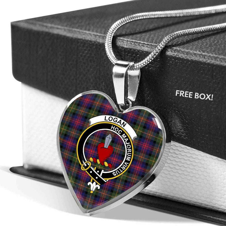 Scottish Logan Clan Crest Tartan Necklace Heart Tartan Plaid 5