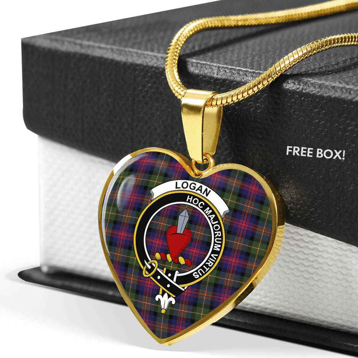 Scottish Logan Clan Crest Tartan Necklace Heart Tartan Plaid 6