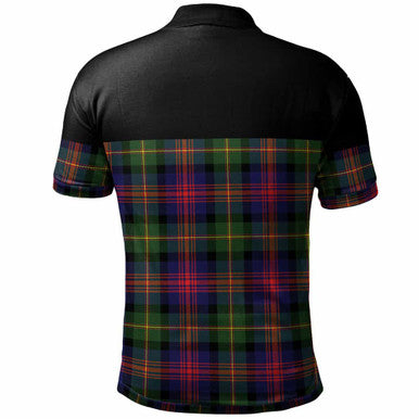 Scottish Logan Clan Crest Tartan Polo Shirt - Horizontal Style Back Side Tartan Plaid