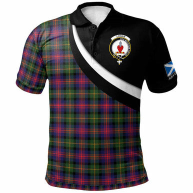 Scottish Logan Clan Crest Tartan Polo Shirt - Scotland Forever Style Front Side Tartan Plaid