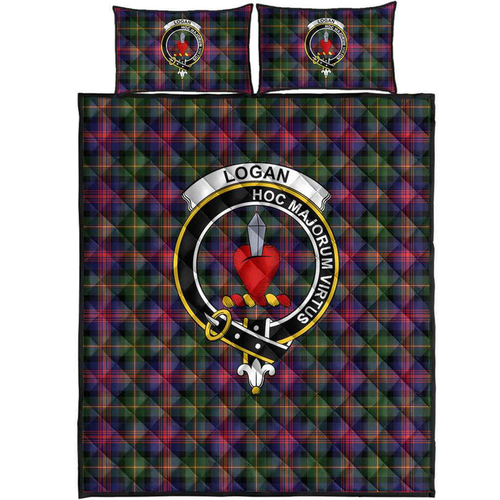 Scottish Logan Clan Crest Tartan Quilt Bed Set Tartan Plaid 1