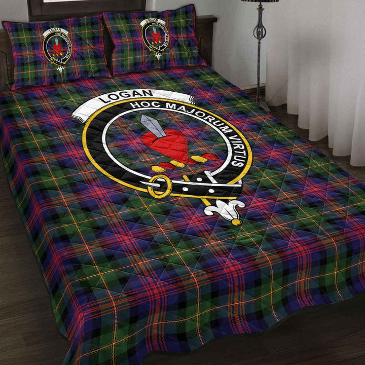 Scottish Logan Clan Crest Tartan Quilt Bed Set Tartan Plaid 2