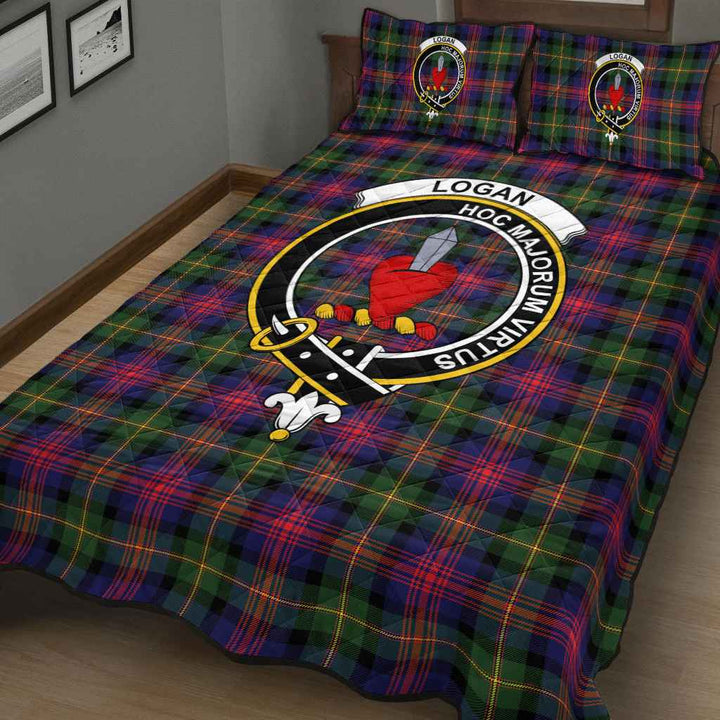 Scottish Logan Clan Crest Tartan Quilt Bed Set Tartan Plaid 3