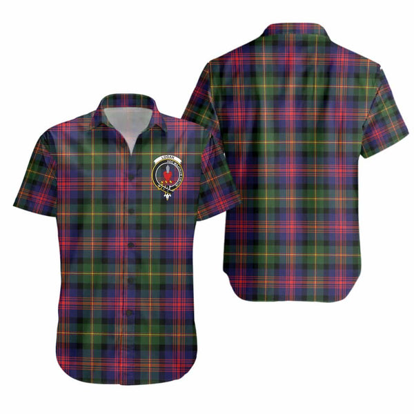 Scottish Logan Clan Crest Tartan Short Sleeve Shirt Tartan Plaid