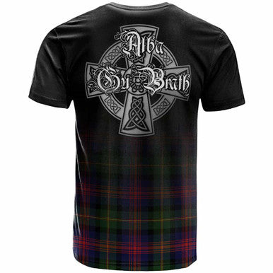 Scottish Logan Clan Crest Tartan T-Shirt - Alba Gu Brath Family Crest Celtic Inspired Back Side Tartan Plaid