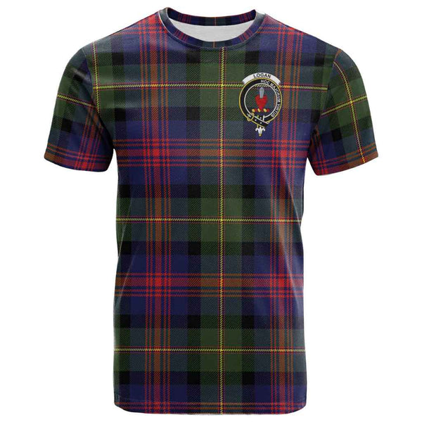 Scottish Logan Clan Crest Tartan T-Shirt Front Side Tartan Plaid
