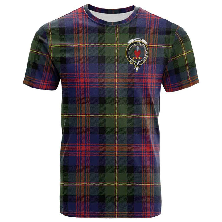 Scottish Logan Clan Crest Tartan T-Shirt Front Side Tartan Plaid
