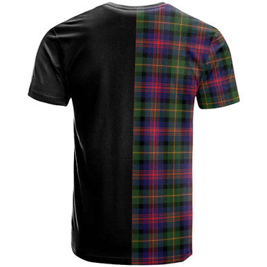 Scottish Logan Clan Crest Tartan T-Shirt Half in Me Back Side Tartan Plaid