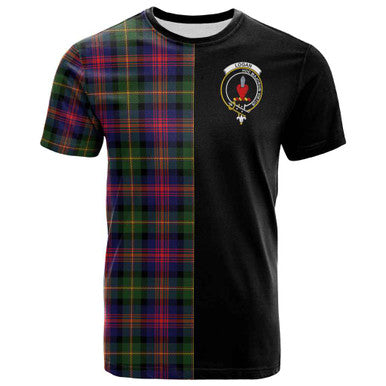 Scottish Logan Clan Crest Tartan T-Shirt Half in Me Front Side Tartan Plaid
