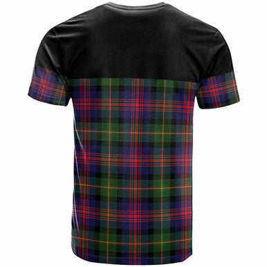 Scottish Logan Clan Crest Tartan T-Shirt - Horizontal Style Back Side Tartan Plaid