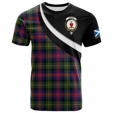 Scottish Logan Clan Crest Tartan T-Shirt - Scotland Forever Style Front Side Tartan Plaid
