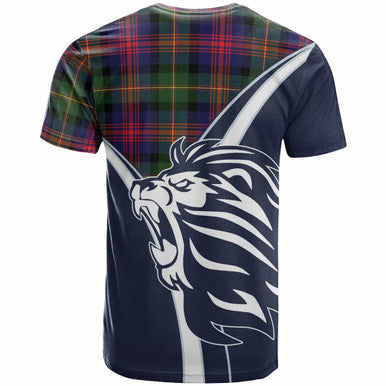 Scottish Logan Clan Crest Tartan T-Shirt - Bend Style Back Side Tartan Plaid