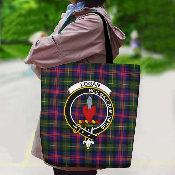 Scottish Logan Clan Crest Tartan Canvas Bag With Shoulder Strap Tartan Plaid 2