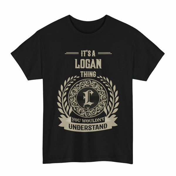 Scottish Logan Clan Tartan T-Shirt - Vintage Family Name Tartan Plaid Black Color