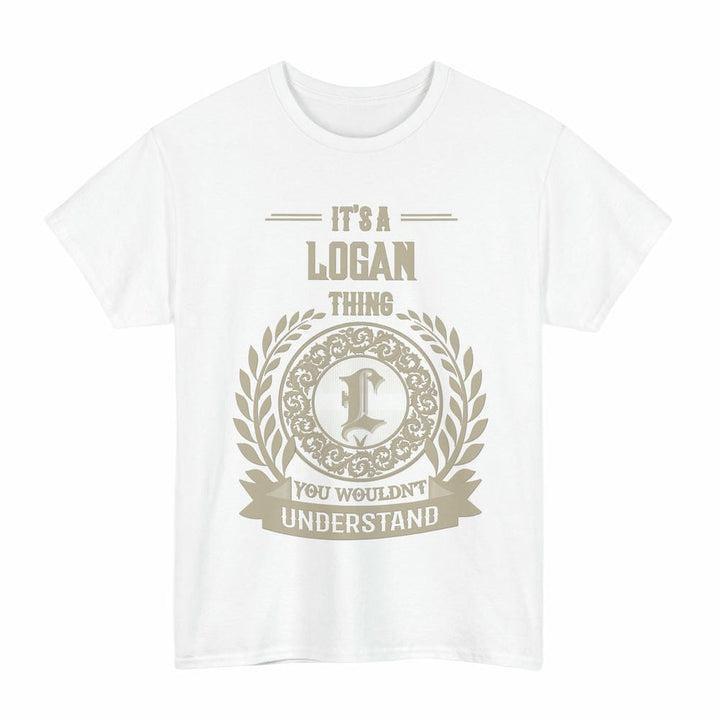 Scottish Logan Clan Tartan T-Shirt - Vintage Family Name Tartan Plaid White Color