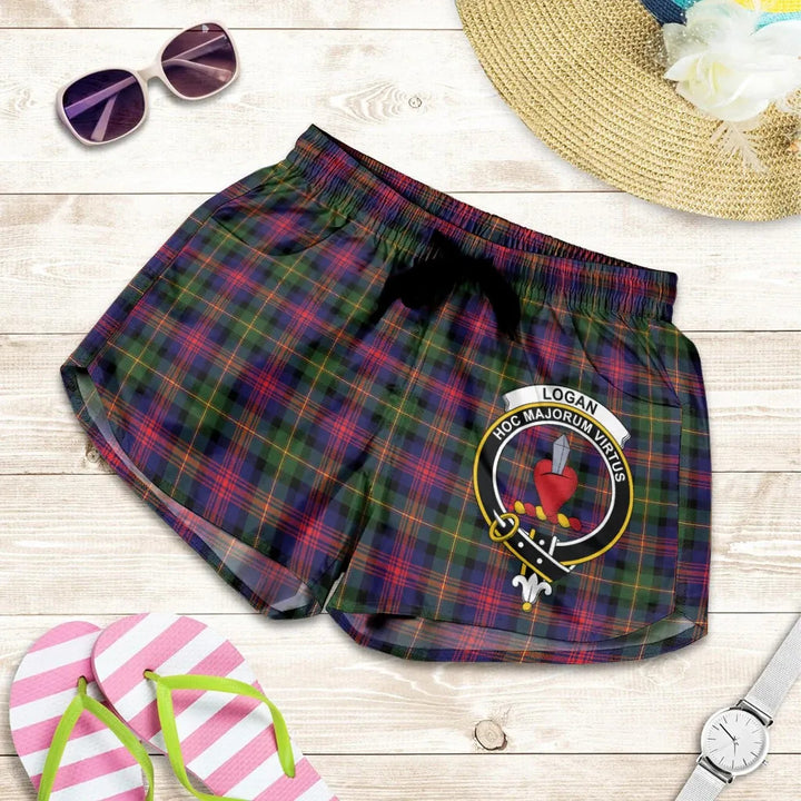 Scottish Logan Modern Clan Crest Tartan Women Shorts