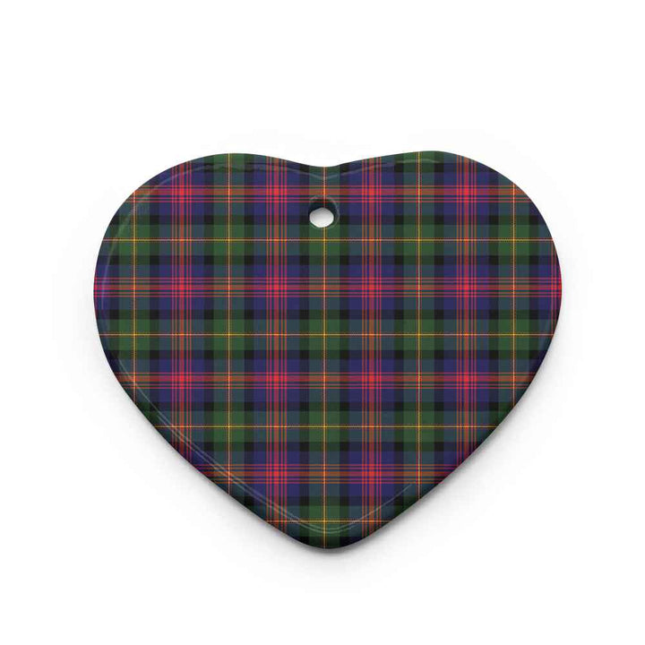 Scottish Logan Modern Clan Tartan Ceramic Ornament Heart Shape Tartan Plaid
