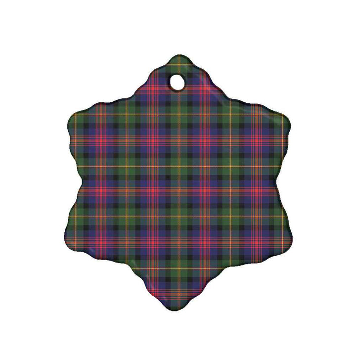 Scottish Logan Modern Clan Tartan Ceramic Ornament Snow Flake Shape Tartan Plaid