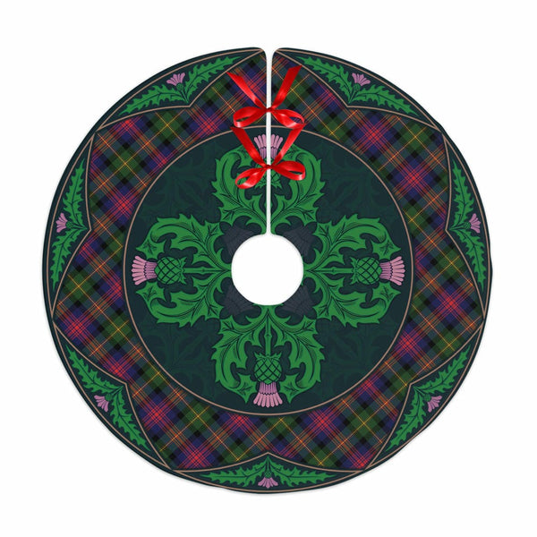 Scottish Logan Modern Clan Tartan Christmas Tree Skirt Old Scottish Thistle Flower No Tassels Tartan Plaid 1