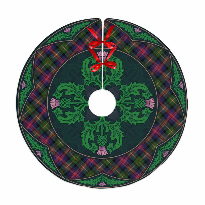 Scottish Logan Modern Clan Tartan Christmas Tree Skirt Old Scottish Thistle Flower No Tassels Tartan Plaid 1