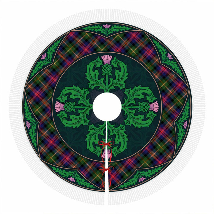 Scottish Logan Modern Clan Tartan Christmas Tree Skirt Old Scottish Thistle Flower Tassels Tartan Plaid 1