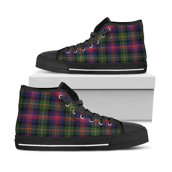Scottish Logan Modern Clan Tartan High Top Shoes Black Sole Tartan Plaid