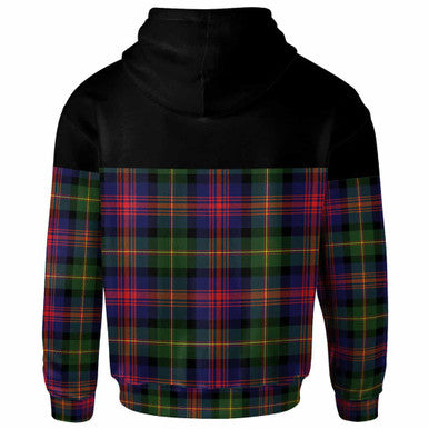 Scottish Logan Modern Clan Tartan Hoodie - Horizontal Style Back Side Tartan Plaid