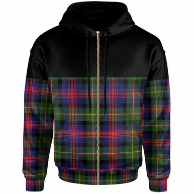 Scottish Logan Modern Clan Tartan Hoodie - Horizontal Style Zip Tartan Plaid