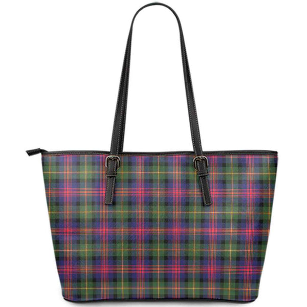 Scottish Logan Modern Clan Tartan Leather Tote Tartan Plaid