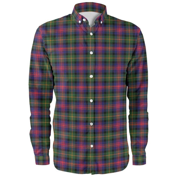 Scottish Logan Modern Clan Tartan Long Sleeve Shirt Front Side Tartan Plaid