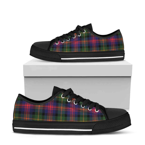 Scottish Logan Modern Clan Tartan Low Top Shoes Black Sole Tartan Plaid