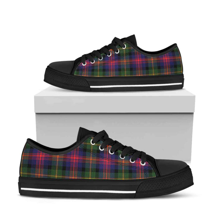 Scottish Logan Modern Clan Tartan Low Top Shoes Black Sole Tartan Plaid