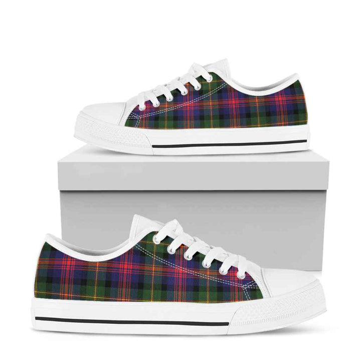 Scottish Logan Modern Clan Tartan Low Top Shoes White Sole Tartan Plaid