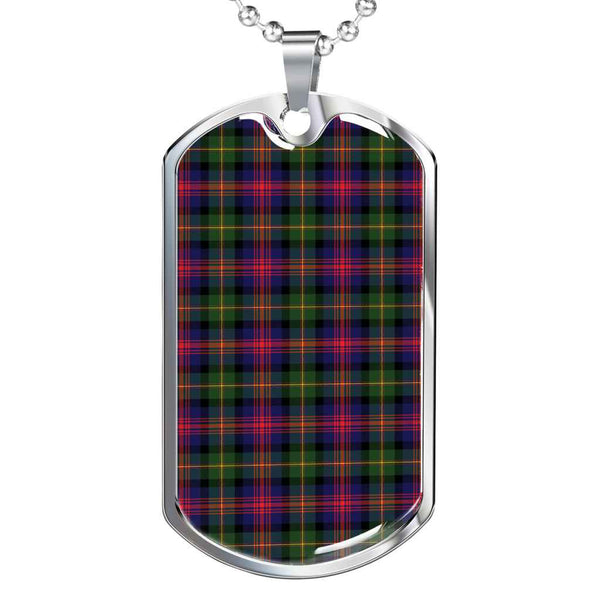Scottish Logan Modern Clan Tartan Military Dog Tag Necklace Tartan Plaid
