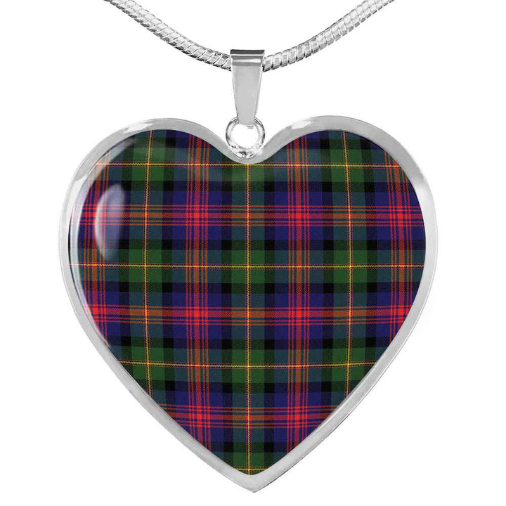 Scottish Logan Modern Clan Tartan Necklace Heart Tartan Plaid 1