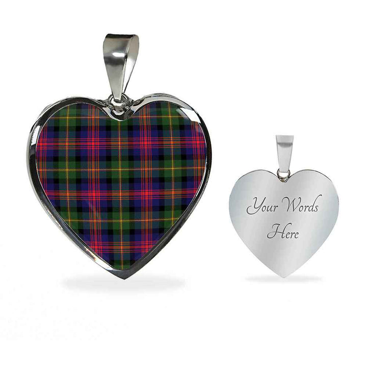 Scottish Logan Modern Clan Tartan Necklace Heart Tartan Plaid 3