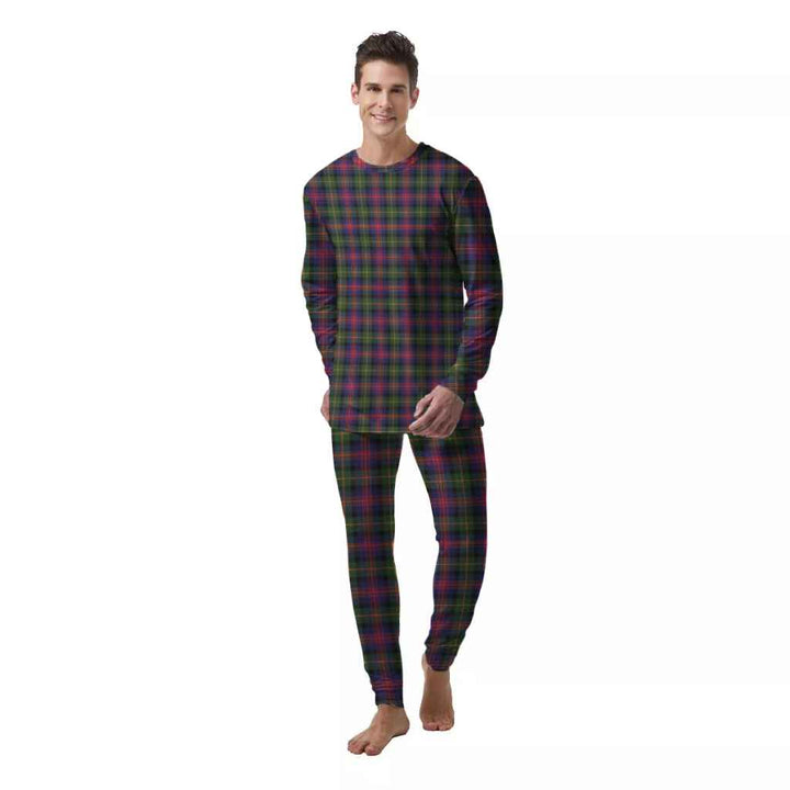 Scottish Logan Modern Clan Tartan Pajama Set  Men Front Side Tartan Plaid