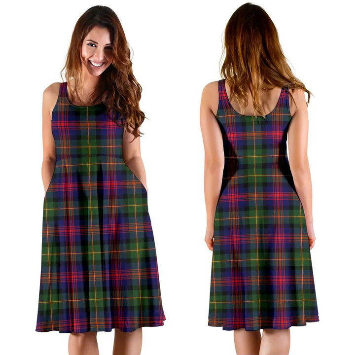 Scottish Logan Modern Clan Tartan Women Midi Dress