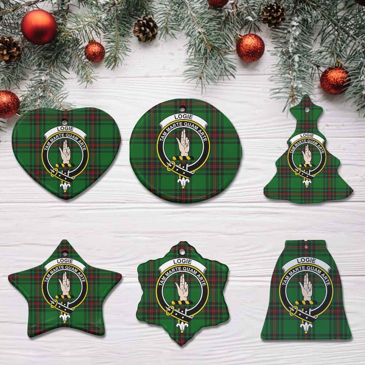 Scottish Logie Clan Crest Tartan Ceramic Ornament All Tartan Plaid