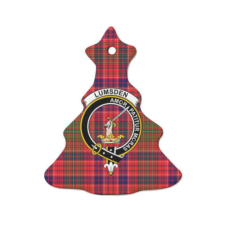 Scottish Lumsden Clan Crest Tartan Ceramic Ornament Tree Shape Tartan Plaid