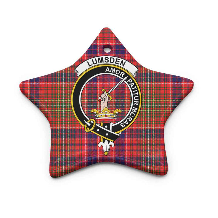 Scottish Lumsden Clan Crest Tartan Ceramic Ornament Star Shape Tartan Plaid