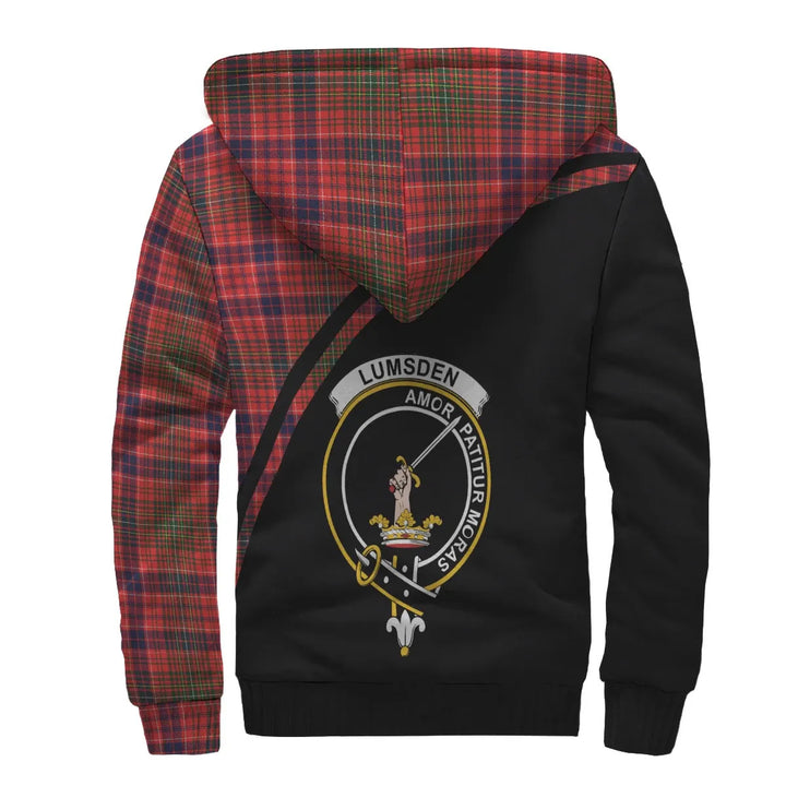 Scottish Lumsden Clan Crest Tartan Curve Sherpa Hoodie