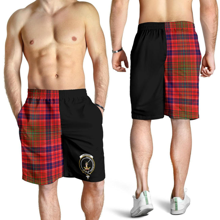 Scottish Lumsden Clan Crest Tartan Half of Me Men's Shorts