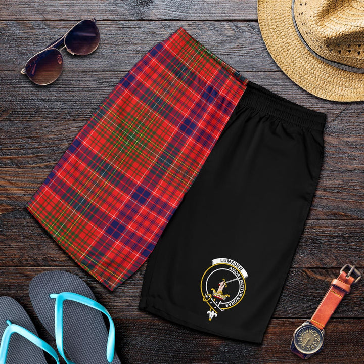 Scottish Lumsden Clan Crest Tartan Half of Me Men's Shorts