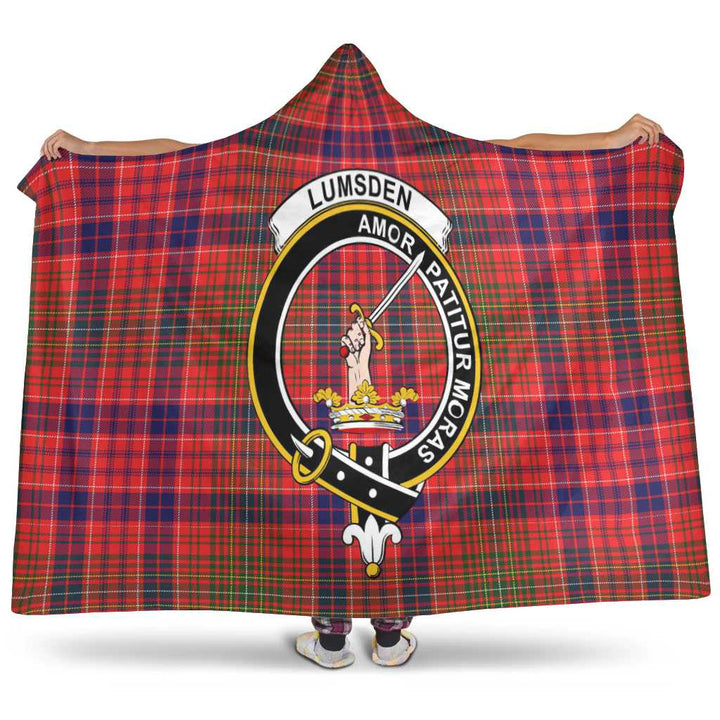 Scottish Lumsden Clan Crest Tartan Hooded Blanket Tartan Plaid 1