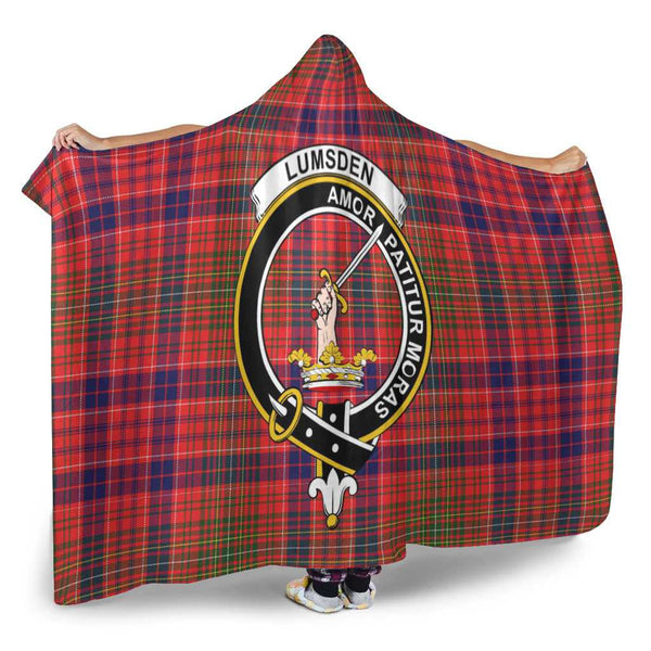 Scottish Lumsden Clan Crest Tartan Hooded Blanket Tartan Plaid 2