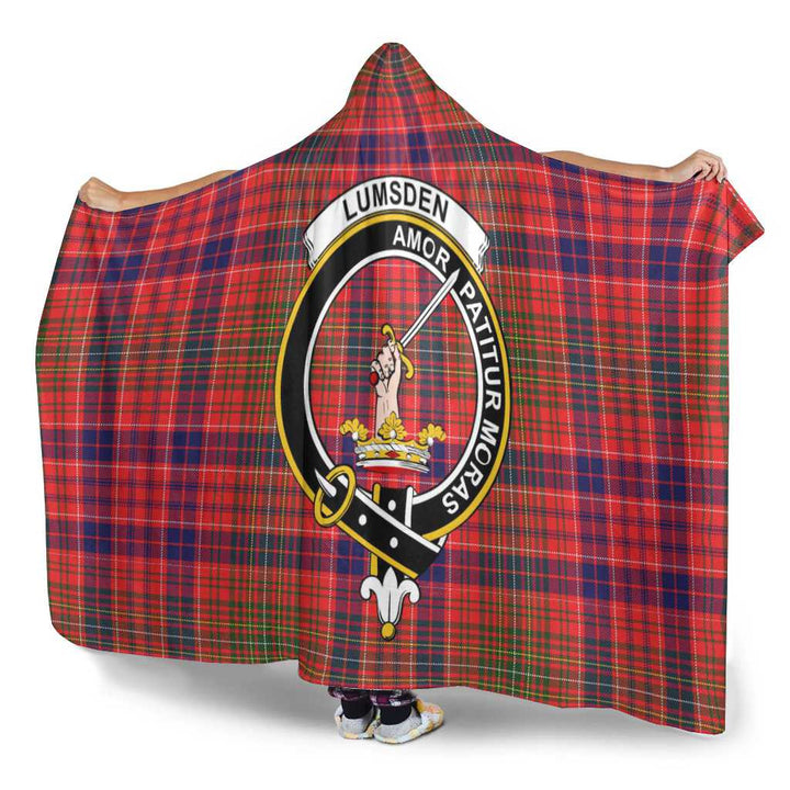 Scottish Lumsden Clan Crest Tartan Hooded Blanket Tartan Plaid 3